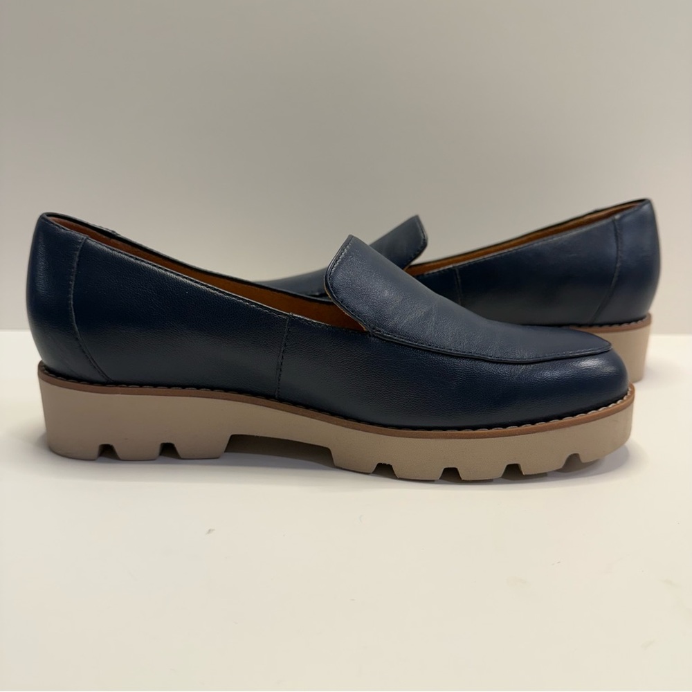 Vionic Kensley Navy Leather Orthotic Lug Loafers 6 NWOB - Picture 5 of 8